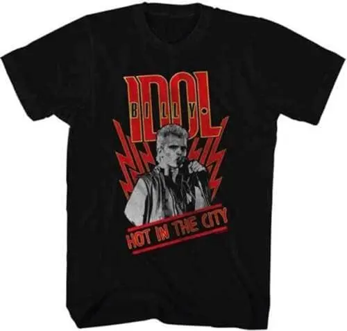 Produktbild: Billy Idol - Hot In The City - T Shirt S-M-L-Xl-2Xl Official Shirt Unisex 100% Cotton Short-Sleeve T-Shirts Black XXXL