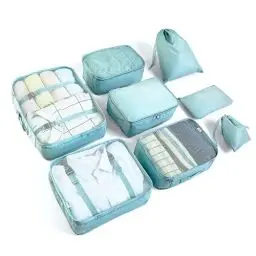 Produktbild: BillyBath Organizer set, Packing Cubes Kleidertaschen Schuhbeutel Reiseorganizer Packwürfel Kosmetik Travel Organizer Packtaschen für BillyBath (8 teilig, Blaugrün)