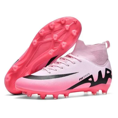 Produktbild: BINBINNIAO Fußballschuhe für Jungen Fußballschuhe Herren High Top Spike Microfaser Cleats Professionelle Fussballschuhe