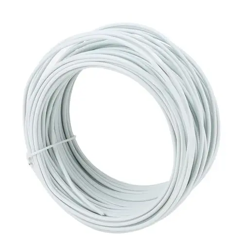 Produktbild: Bindedraht aus Verzinktem Eisen, 1,5 Mm X 20 M, Runde Öffnung, Biegbare Metalldrahtwicklung für PVC-Telekommunikationskabel, Starkes und Flexibles Produkt (WHITE)