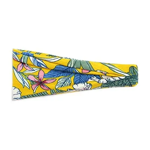 Produktbild: Binden Damen Schals & TüCher FüR Damen Schal Frauen-beiläufiges Druck-Yoga-Haarband-Sport-elastisches schweißabsorbierendes Stirnband Pirat Damen Hut Seidentuch 90X90 Einfarbig (Yellow, One Size)