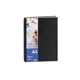 Produktbild: Bindomatic Aquarell Zeichenblock A5 – Skizzenbuch mit Spiralbindung, 220g/m² Aquarellpapier, 30 Blatt – Premium Watercolor Sketchbook für Nass- & Mixed-Media-Techniken – Hergestellt in Portugal, EU