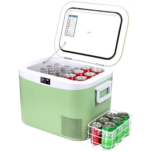 Produktbild: BINGI Kompressor Kühlbox 18L Tragbarer Auto-Kühlschrank 12/24V DC und 230V AC Mini Gefrierschrank für Auto, LKW, Camping, Wohnmobil und Zuhause (15℃ bis -18℃)