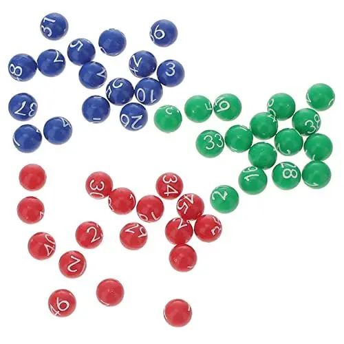 Produktbild: Bingo- Zahlenkugeln 49 nummerierte Raffelbälle Bingo-Spielbälle Mini-Anrufbälle Lotteriebälle mit Zahlen für Partyspiele, Gastgeschenke, 3 Lottozahlen Kugel