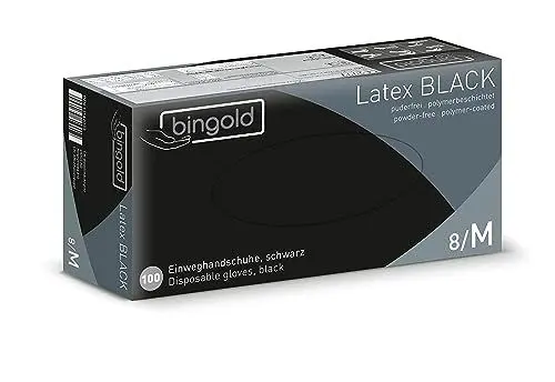 Produktbild: Einmalhandschuhe Latex Black puderfrei (4 Größen wählbar)