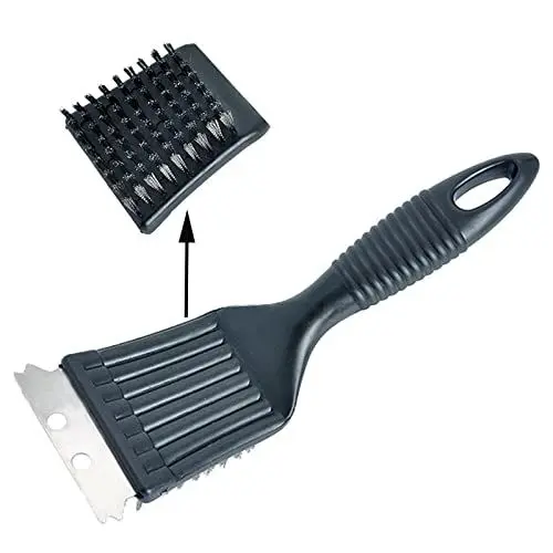 Produktbild: BINHAI Grillbürste Reinigungsschaber BBQ-Reinigungsbürste Schaber Edelstahlborsten - Schwarz