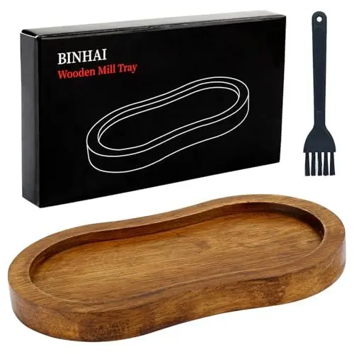 Produktbild: Binhai Salz- und Pfeffermühlen-Tablett aus Holz, Retro-Farbe, Pfeffermühlenablage, Arbeitsfläche und Esstischschutz (Pfeffermühle Nicht im Lieferumfang enthalten)