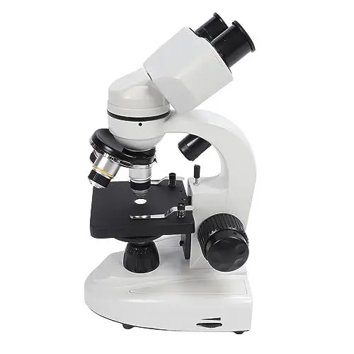 Produktbild: Biologisches Binokularmikroskop, 40- Bis 5000-fache Vergrößerung, Handy-Adapter, Lernwerkzeug für Inspektionslabor (EU-Stecker)