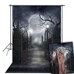 Produktbild: BINQOO 150 x 210CM Halloween-Fotohintergrund, Halloween-Party-Dekoration, Spukhaus-Fotohintergrund, Halloween-Kürbis Zimmer Dekoration Wand, Halloween-Szene Dekoration Fotografie