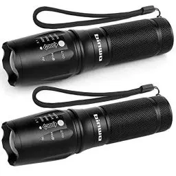 Produktbild: BINWO New Version 2500Lumen(2 Stück) Extrem Hell LED Taschenlampe 5 Lichtmodi, Zoombar Taktische Wasserdicht Torch für Outdoor/Angeln/Wandern/Notfäll/Camping