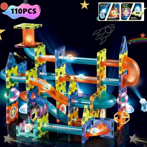 Produktbild: BINZKBB Magnetische Bausteine Magnet 110 Teile Konstruktion Bauen Blöcke Set,Montessori Spielzeug für Kinder ab 5 6 7 8 9 10+Jahre Alt,Ideales pädagogisches Spielzeug Mädchen Jungen Geschenk