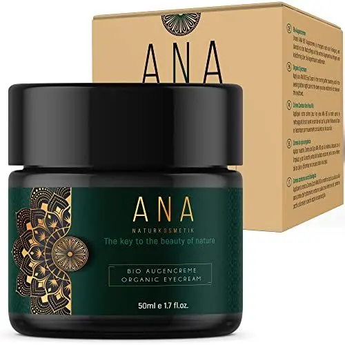 Produktbild: BIO Augenpflege mit Aloe Vera - Anti-Aging Augencreme gegen Falten und Augenringe - Hyaluronsäure -Belebendes Anti-Aging für Männer und Frauen - 50ml - ANA Naturkosmetik -Eye Cream Made in Germany