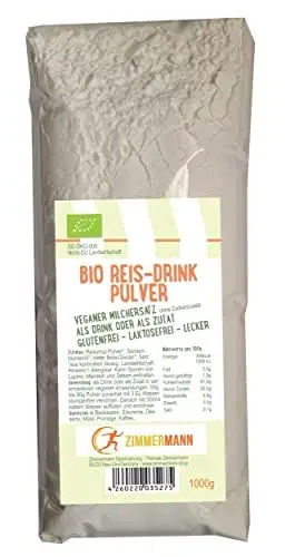 Produktbild: BIO Reis-Drink Pulver 1000g - veganer Milchersatz - glutenfrei - laktosefrei - lecker - von Zimmermann Sportnahrung