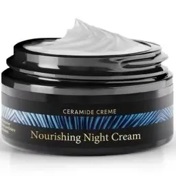 Produktbild: Bio Aloe Vera + Ceramide Creme - Nachtcreme + Feuchtigkeitscreme Gesicht + Moisturizer Face für eine erholte Haut - Gesichtspflege Vegan - Gesichtscreme Trockene Haut 50ml - Skincare Satin Naturel