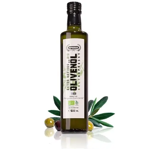 Produktbild: Apsogo Bio Olivenöl Extra Nativ - Premium Qualität aus Kreta (500ml) - Kaltgepresst, Reich an Polyphenolen, Mild & Fruchtig, Vegan