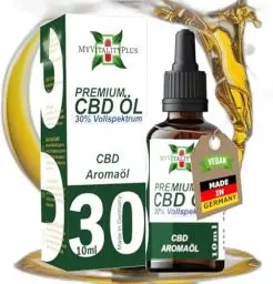 Produktbild: Bio Cbd Öl 30% MyVitalityPlus - Premium Produkt mit 3000mg Cannabidiol - Bio CBD Tropfen 30% - 10ml