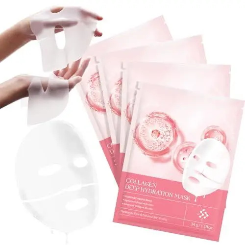 Produktbild: Collagen Mask, Korean -Collagen Real Deep Mask overnight Mask Collagen -Collagen Real Deep Mask, Anti-Falten Lifting Face Mask, Hydrating Overnight Ma 4 Stück