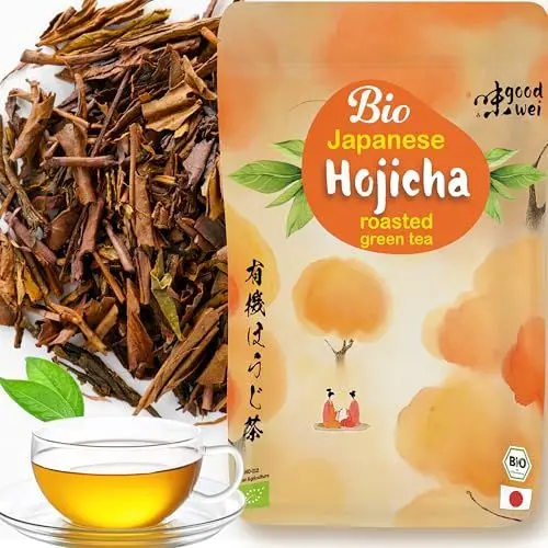 Produktbild: Bio Houjicha gerösteter Grüner Tee aus Japan, 120g | Traditionelle Grüntee Spezialität geröstet - Koffeinarm