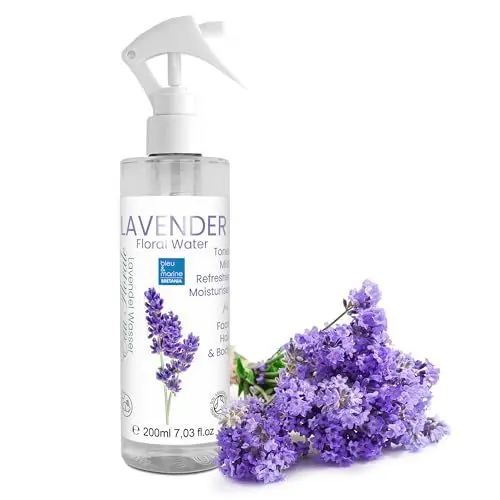 Produktbild: Bio Lavendel Blumenwasser Spray | Gesichtsreiniger & Rasierwasser | Beruhigend & Erfrischend | Ideal für Reisen | Make-up Anwendbar, 200ml