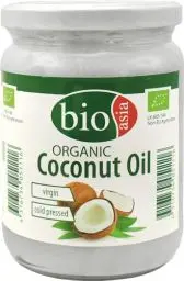 Produktbild: BIOASIA Bio Kokosöl, kaltgepresst, naturbelassen ohne Zusatzstoffe, veganes Fett zum Kochen, Braten & Backen, auch als Naturkosmetik verwendbar, 100 % Bio, 500 ml