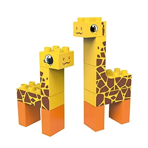 Produktbild: BIOBUDDI Wilde Tiere | Giraffe mit Baby in der Steppe, 14 Teile, 100% kompatibel mit Lego & duplo, klimaneutral hergestellt in EU (Niederlande), 97% Bioplastik, BB-0103