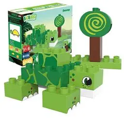 Produktbild: BIOBUDDI Wilde Tiere | Schildkröte im Sumpf, 12 Teile, 100% kompatibel mit Lego & duplo, klimaneutral hergestellt in EU (Niederlande), 97% Bioplastik, BB-0104