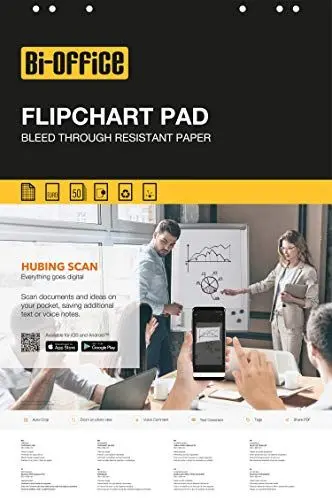 Produktbild: Bi-Office - Flipchartblock Euro, Kariert, 50 Blättern, 70 g/m² Papier, 5 Flipchartblöcke
