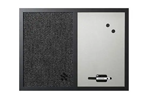 Produktbild: Bi-Office Kombitafel Black Shadow, Pinnwand und Whiteboard, Anthrazit Textiloberfläche und Silber Magnetisch, MDF Rahmen 22 mm dicker, 60 x 45 cm