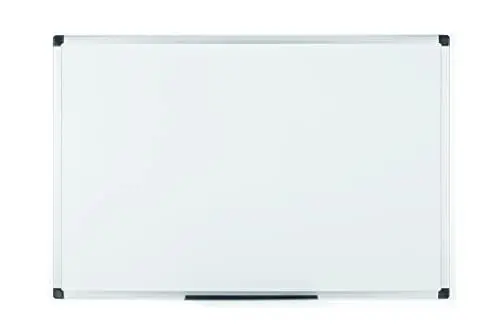 Produktbild: Bi-Office Magnetisches Whiteboard Maya, 90 x 60 cm, Lackierte Stahloberfläche, Trocken Abwischbar, Memoboard mit Aluminiumrahmen und Stifteablage, Magnettafel