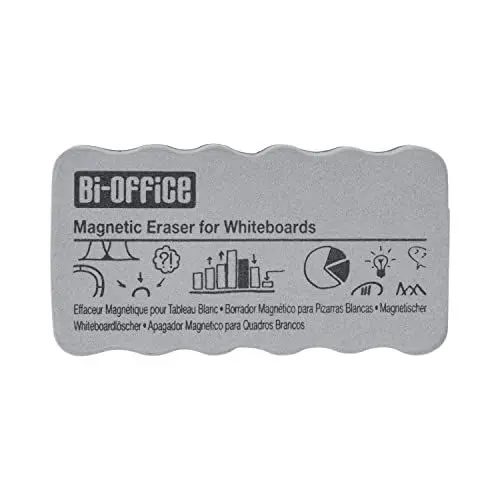 Produktbild: Bi-Office Whiteboard Schwamm, Tafellöscher für Trockenreinigung auf glatten Oberflächen, Magnetisch, Grau, Sehr Leicht, AA0105 11x6x2