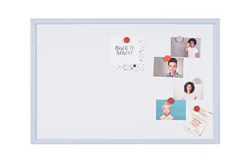 Produktbild: Bi-Office Whiteboard, magnetisch, trocken abwischbar, Rahmen aus Holz, Pastellblau, MDF 40 x 30 cm
