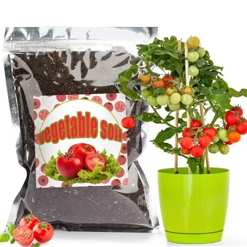 Produktbild: Bio-Gemüseerde-Mischung 10L, Zimmerpflanzen-Blumenerde für alle getopften Gemüsepflanzen wie Tomaten, Salat, Paprika, Gesunde Zimmerpflanzen drinnen züchten