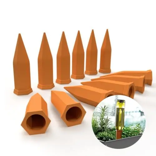 Produktbild: Bio Green 12er-Set Bewässerungssystem Hydro Wine für Balkon- und Kübelpflanzen | Tonkegel passend für Wein- und PET-Flaschen I Wasserspender - kein Übergießen und Austrocknen