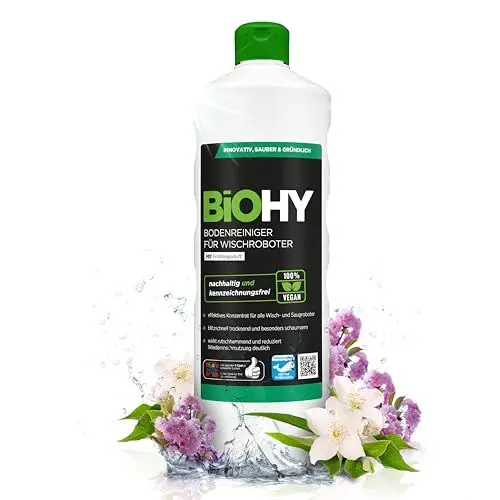 Produktbild: BiOHY Bodenreiniger für alle Wischroboter mit Frühlingsduft (1l Flasche) | Schaumarm & Streifenfrei | Reinigungsmittel Konzentrat für alle Böden