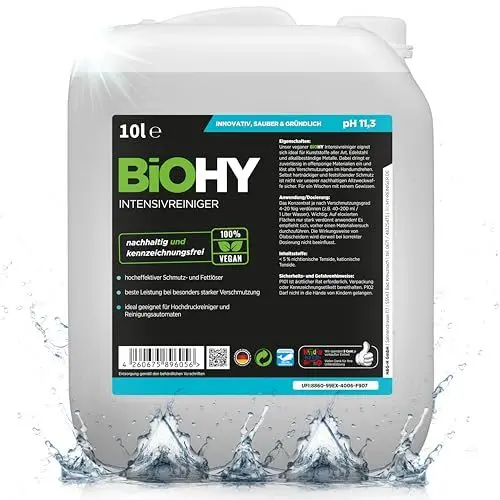 Produktbild: BiOHY Intensivreiniger Universal (10 Liter Kanister) | Hocheffektiver Industriereiniger | ideal für Hochdruckreiniger | Fugenreiniger |Bio Konzentrat für Fliesen & Holzböden | EXTRA STARK & nachhaltig