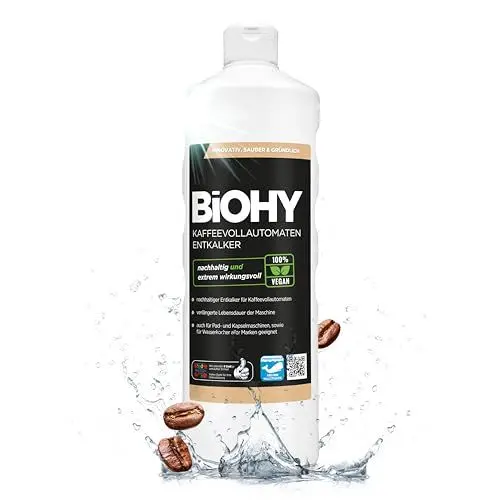 Produktbild: BiOHY Kaffeevollautomaten Entkalker (1l Flasche) | Flüssiger Entkalker für Kaffeemaschinen & Wasserkocher | effektiver Kalklöser für alle Marken | mit allen Geräten kompatibel