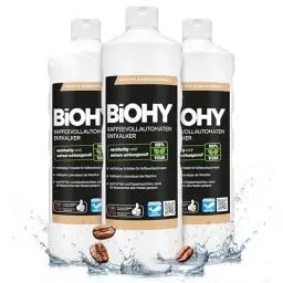Produktbild: BiOHY Kaffeevollautomaten Entkalker (3 x 1 Liter) | Flüssiger Entkalker für Kaffeemaschinen & Wasserkocher | effektiver Kalklöser für alle Marken | mit allen Geräten kompatibel