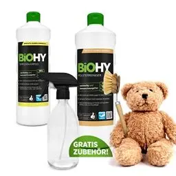 Produktbild: BiOHY Kuschelweich-Set + Zubehör | Polsterreiniger | Teppichreiniger | Sprühflasche | Spülbürste | nachhaltig & sauber | effektive Reinigungsmittel | blitzschnelle Wirkung | kraftvolles Konzentrat