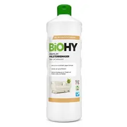 Produktbild: BiOHY Premium Polsterreiniger (1l Flasche) | Bio Konzentrat für Polstermöbel, Sofas, Teppiche & Textilien | für Nasssauger & andere Geräte geeignet | geruchslösender Fleckentferner