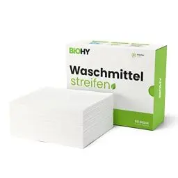 Produktbild: BiOHY Waschmittel Blätter (1 x 60 Stück) | Nachhaltiges UNIVERSAL Reisewaschmittel ohne Plastik | 100% biologisch abbaubares Waschpapier | Wasserlösliche Waschmittel Streifen für die Waschmaschine