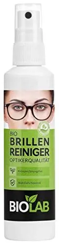 Produktbild: BIOLAB Bio Brillenreiniger Spray (100 ml) Brillen Reinigungsspray, antibeschlag für Brille, silikonfrei, alkoholfrei, anti beschlag