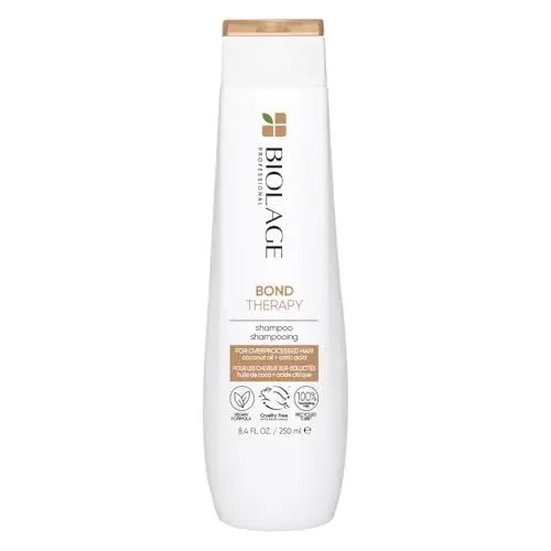 Produktbild: Biolage Shampoo für geschädigtes und überstrapaziertes Haar, Mit Kokosnussöl und Zitronensäure, Stärkt Haarbrücken, Reduziert Haarbruch und beugt Spliss vor, Vegan, Bond Therapy, 1 x 250 ml
