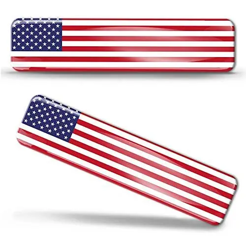 Produktbild: Biomar Labs® 2 x Aufkleber 3D Gel Silikon Stickers Vereinigte Staaten Amerika America USA Flag Flagge Fahne Autoaufkleber F 27