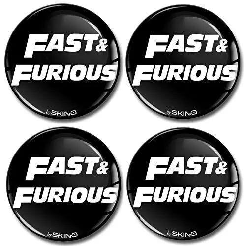 Produktbild: Biomar Labs® 4 x 50mm Aufkleber 3D Silikon Fast & Furious Für Radkappen Nabenkappen Radnabendeckel Rad-Aufkleber Nabendeckel A 3150 Z*
