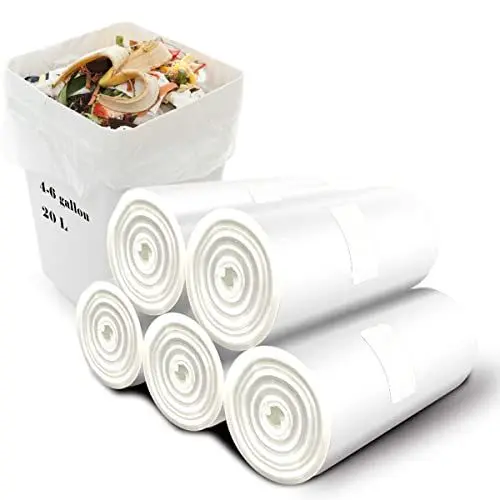 Produktbild: Biomüllbeutel Kleiner Biologisch Abbaubarer Müllsäcke 20 Liter Bin Bags 100Pcs 100% Recycled, Tough, Degradable, Compost Trash Rubbish Bags for Household, Toilet, Bedroom, Office, Kitchen Food Waste