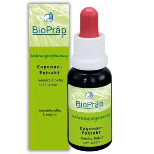 Produktbild: BioPräp Cayenne Extrakt mit 500.000 Scoville pro Tropfen | 20 ml | vegan | produziert in Deutschland | zertifizierte Produktion