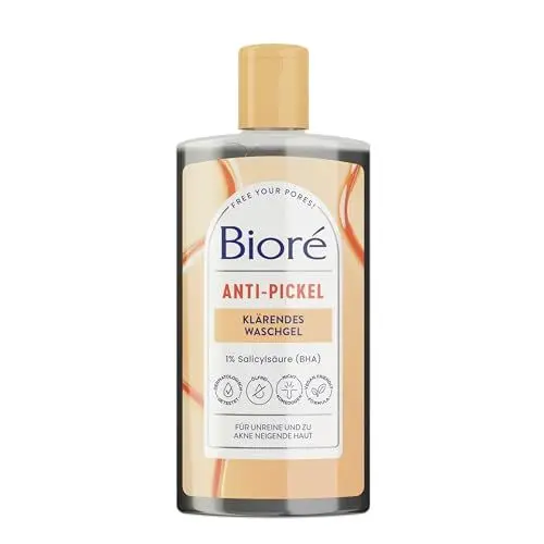 Produktbild: Biore Anti-Pickel Waschgel Mit Aktivkohle (1 x 200 ml), Normale Bis Fettige Haut, Ph-Neutral, Dermatologisch Getestet