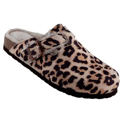 Produktbild: Biosoft Hausschuh Damen Berta Leo beige Größe 39 | Damen Hausschuh Sandale Winter