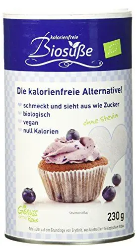 Produktbild: Biosüße Bio-Eryhrit kalorienfreier Zuckerersatz aus kontrolliert biologischem Anbau, 2er Pack (2 x 230 g)
