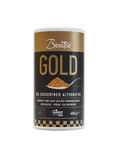 Produktbild: Biosüße Bio-Erythrit Gold 400g - vegane, zuckerfreie & kalorienarme Rohrzucker Alternative.